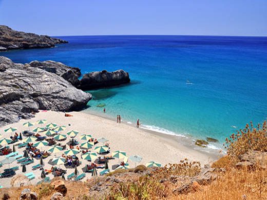 Damnoni beach in Rethymno CRETE GREECE