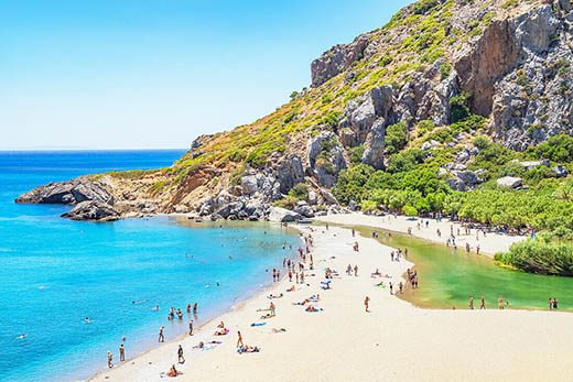 Preveli Palmenstrand im Süden von Rethymno, Kreta, Griechenland