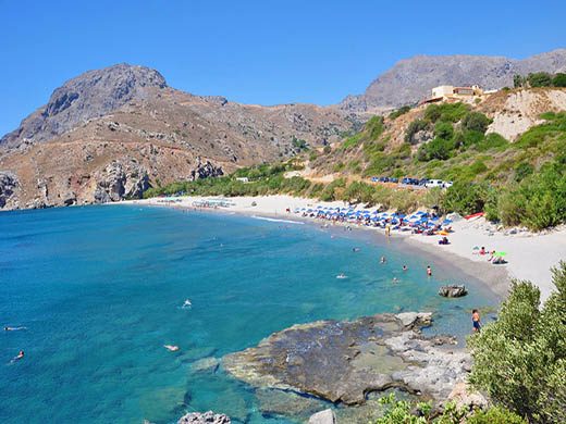 Souda-Strand im Süden von Rethymno auf Kreta, Griechenland